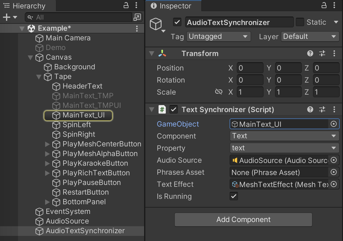 TextSynchronizer component