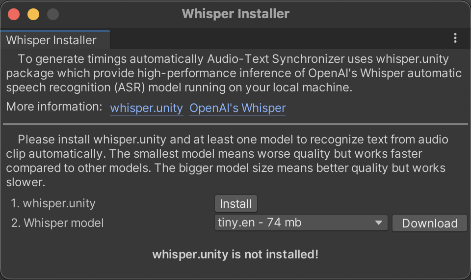 Whisper Installer