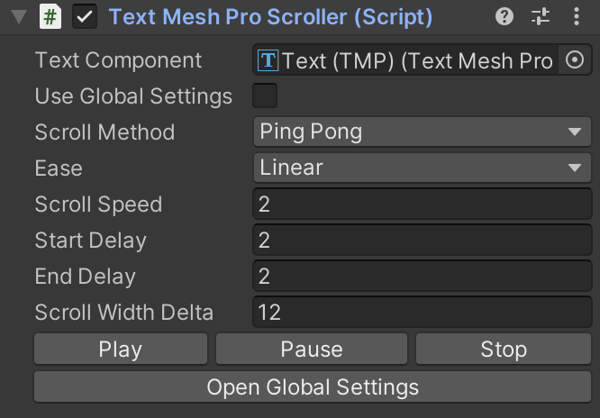 TextMeshProScroller Component