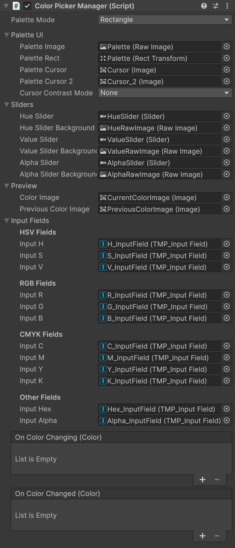 Color Picker UI overview