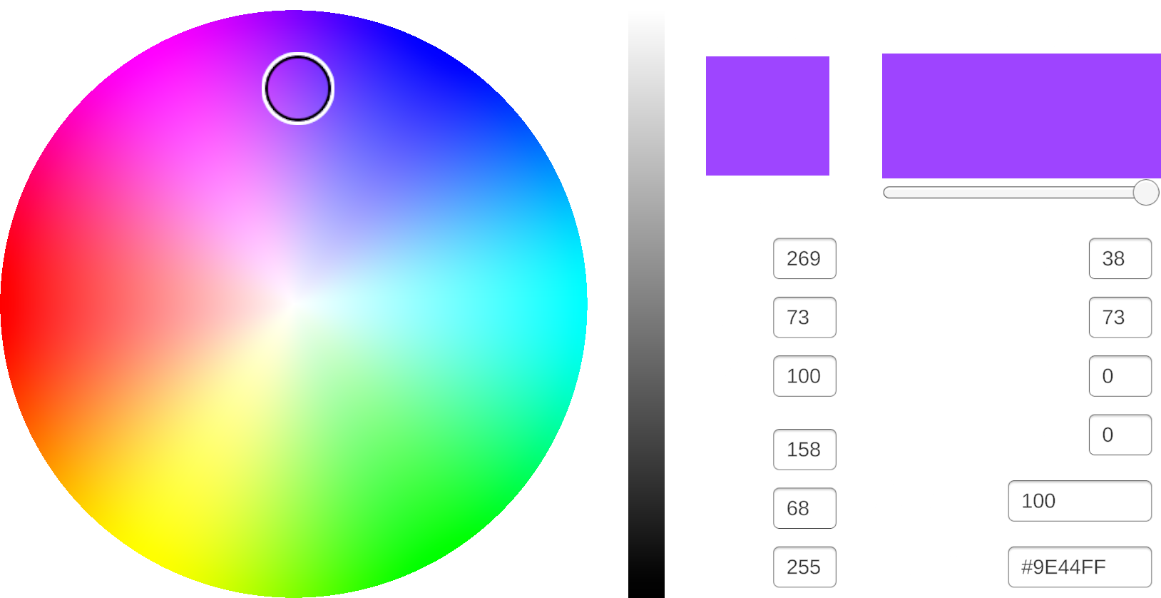 Color Picker prefab layout