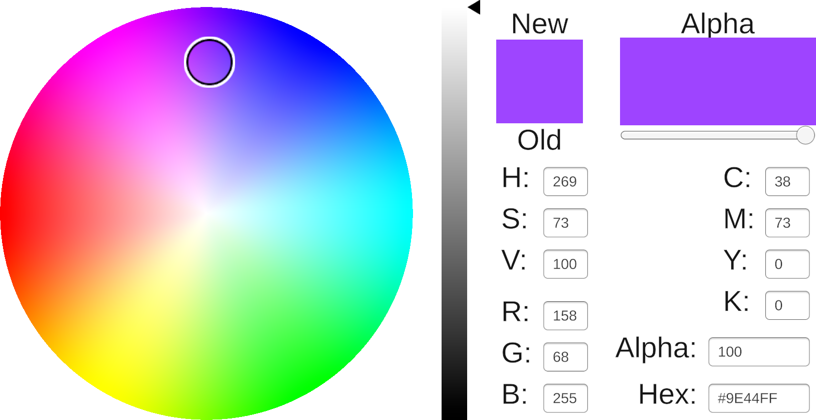 Color Picker prefab layout